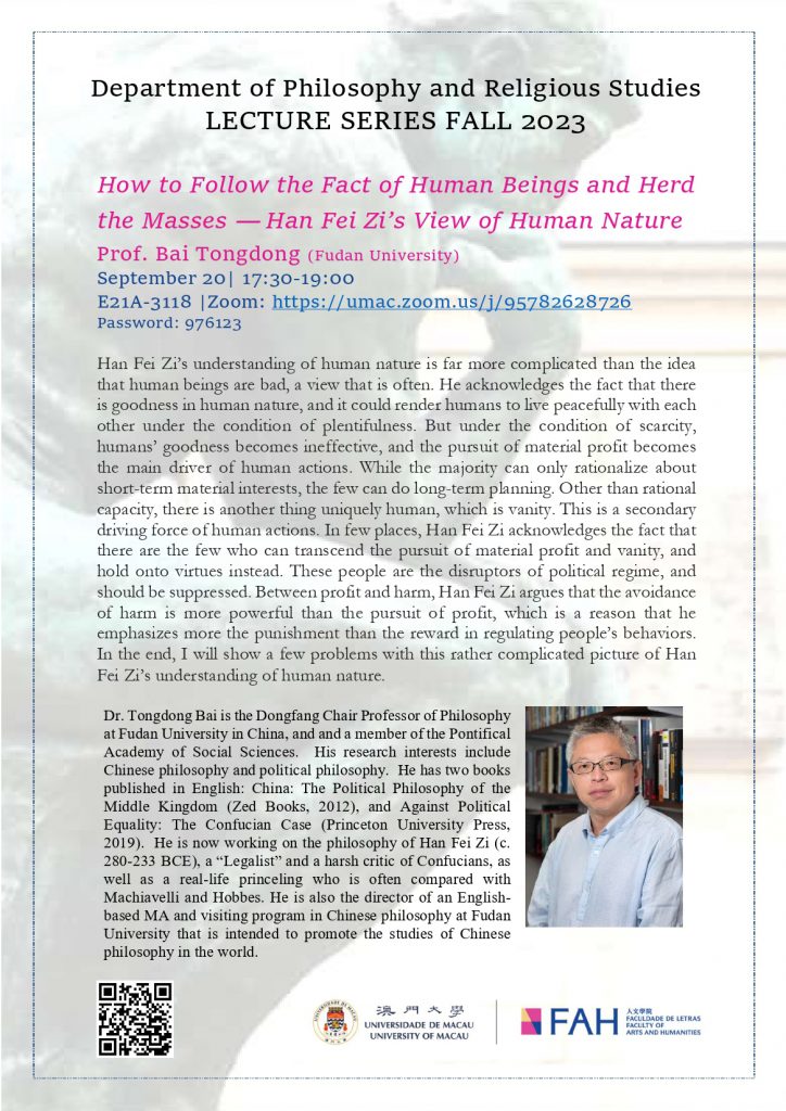 FAH/DPHIL Lecture Series – “How to Follow the Fact of Human Beings and ...